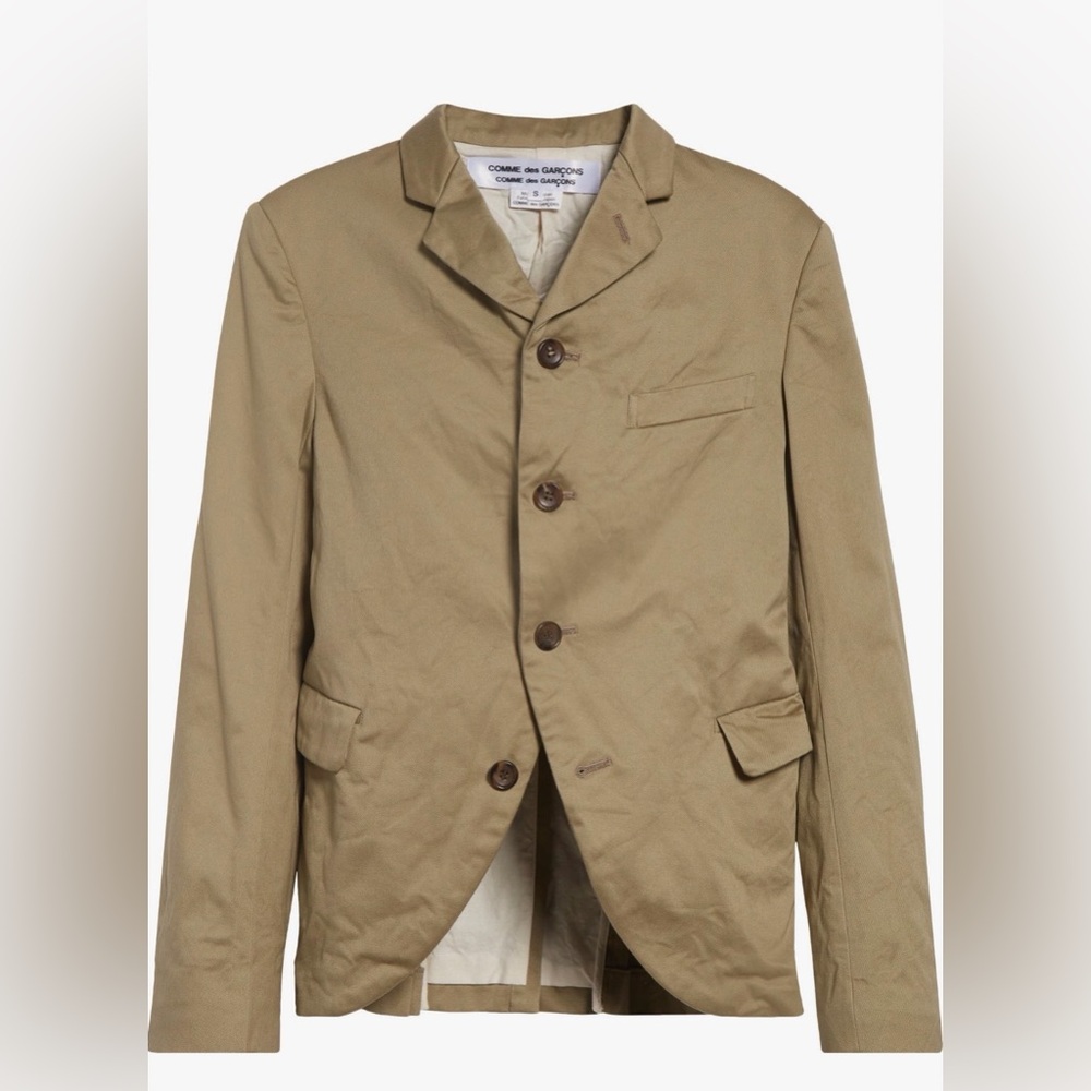 NWT Comme des Garçon Khaki Cotton Twill Blazer- XS - Made in Japan